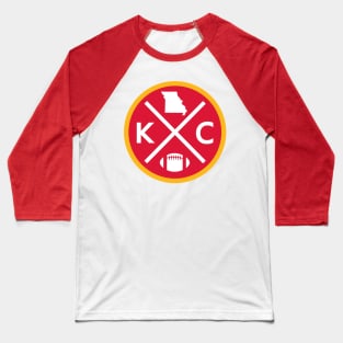 Kansas City Chiefs RETRO Football Emblem Baseball T-Shirt